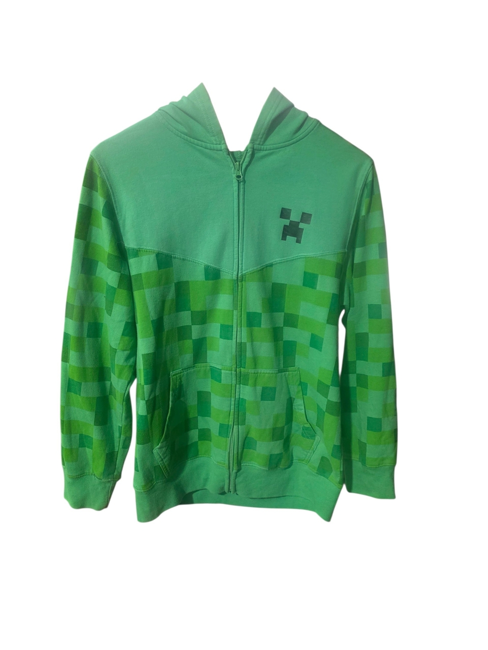 Minecraft Creeper Zip Hoodie for Kids - Gaming Style